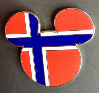 Disney Mickey Mouse Head Of Norway Flag Pin