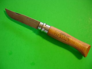 Ntsa Opinel France 4 1/4 " Closed Twist Lock Brown Wooden Pocket Knife 8