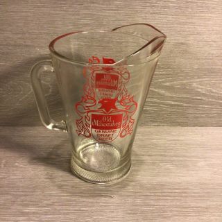 Vintage Old Milwaukee Draft Beer Pitcher - Heavy Glass