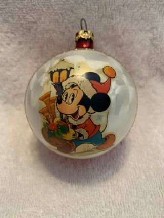 Vintage Kurt Adler Disney Mickey Mouse Glass Christmas Ornament