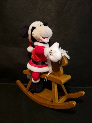 Disney Christmas Santa Mickey Mouse Rocking Horse Non -