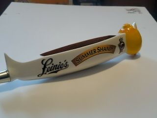 Leinenkugel ' s Summer Shandy Canoe Beer Tap Handle Leinie ' s Lemon 13.  5 inch Long 2