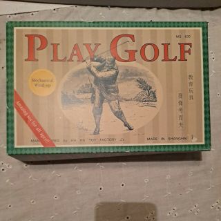 Play Golf Mechanical Tin Litho Wind - Up Toy