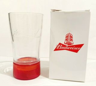 Budweiser Red Light Glass Beer Bluetooth App Goal Nhl Hockey Tumbler 414ml Cup