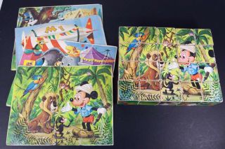 Vintage Walt Disney Mickey Mouse Picture Cubes Puzzle