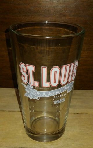 St Louis Anheuser - Busch Brewery 1852 Beer Glass Bud Light Budweiser