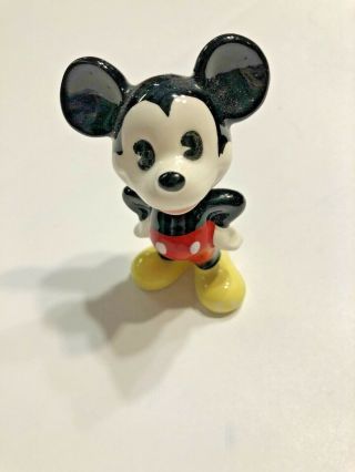 Vintage Disney Mickey Mouse 3” Ceramic (walt Disney Japan) Figurine