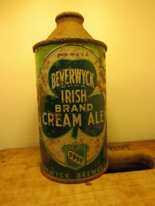 Beverwyck Irish Brand Cream Ale Cone Top Steel 12oz.  Beer Can