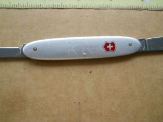 Victorinox Secretary 84mm Swiss Army Knife In Silvery Alox - Kr On Handle