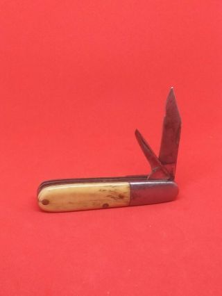 Vintage Belknap Pocket Knife 2 Blade Bone Handle