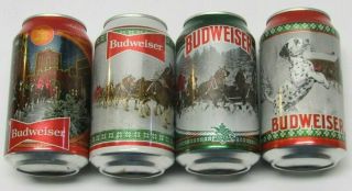 Budweiser 2020 Holiday Beer Cans Complete Set Of 4 Empty 12 Oz.