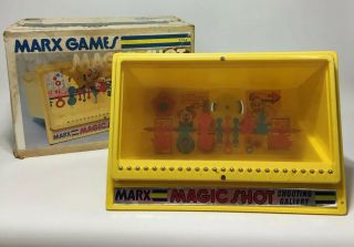 1973 Marx Magic Shot Shooting Gallery Target Game Complete Gun Org Box