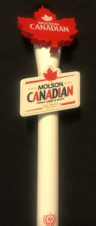 Molson Canadian Lager Maple Leaf Beer Tap Handle Canada Mancave 11”
