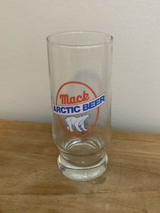 Vintage Mack Arctic Beer Glass.  25l Rastal Polar Bear Advertising Faded