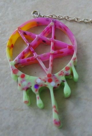 Pentagram Devil Dripping Satanic Evil Keychain Key Ring