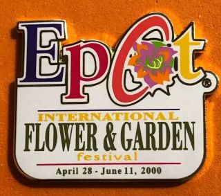 Disney Wdw 2000 Epcot International Flower And Garden Festival Logo Pin