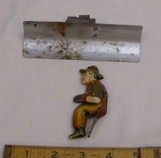 Marx Climbing Tractor Dozer Tin Wind Up Driver Figure & Front Blade Parts