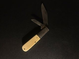 Vintage 2 Blade Remington Folding Knife Yellow Plastic Handles