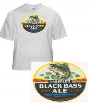 Haberle Congress Brewing Black Bass Beer T Shirt Syracuse Ny Small - Xxxlarge