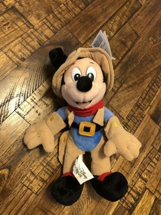 Disney Parks Frontierland Mickey Mouse Beanie Plush Bean Bag,  Cowboy Mickey