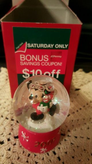 Charming 2007 Disney Mickey Mouse Jcpenny Exclusive Snow Globe
