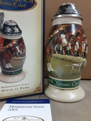 Anheuser - Busch 10th Anniversary 2005 Stein Cb31 The Hitch At Home Mib