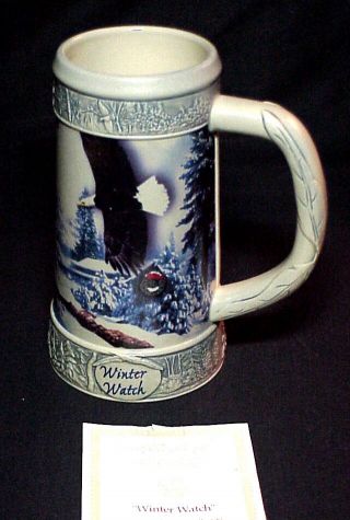 Miller Brewing Company Beer Stein Mug Pottery Ceramic 2000 Holiday Winter Watch
