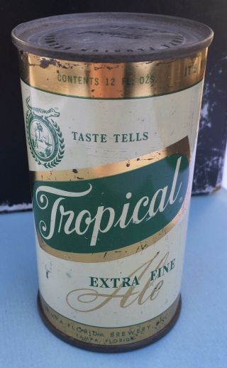 Tropical Extra Fine Ale Flat Top From Tampa W/ Fl Tax Lid