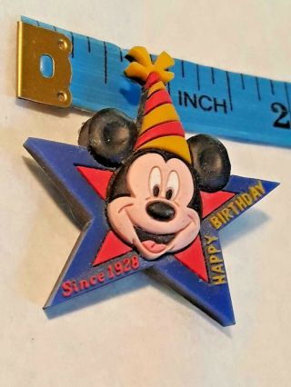 Disney Pin Mickey Mouse Vinyl Rubber Happy Birthday Pin Party Hat Ships