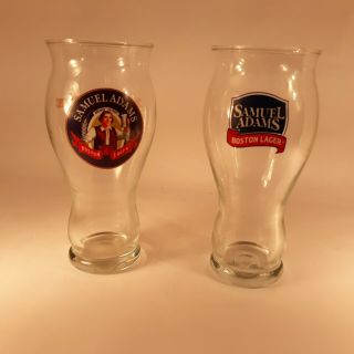 Set Of 2 Samuel Adams Boston Lager Beer Glasses,  Cheers To 30 Years Independence