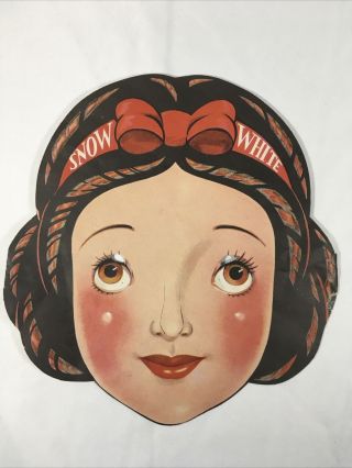 Vintage 1937 - " Snow White " Mask Of Snow White And The Seven Dwarfs Rare Htf