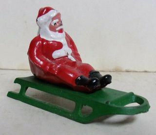 Vintage Barclay 499 Santa On A Sled Lead Figure (b - 194)