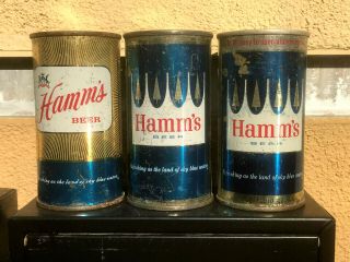 3 Diff.  11 oz.  SF Hamm ' s Flat Top Beer Cans,  San Francisco,  California CA 2
