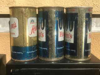 3 Diff.  11 oz.  SF Hamm ' s Flat Top Beer Cans,  San Francisco,  California CA 3