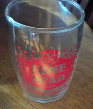 Small Lone Star Beer Barrel Glass - Brewed With Pure Artesian Water - 3 1/2 " Tall
