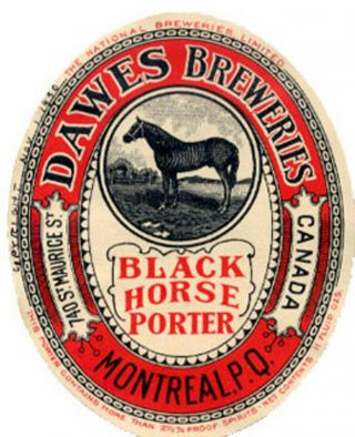 Dawes Brewing Black Horse Porter Beer Label T Shirt Montreal Canada Sm - Xxxl