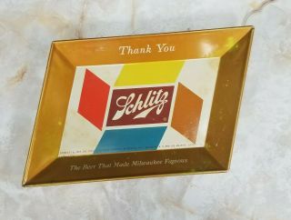 Vintage Schlitz Beer Tray Tip Tray Dated 1955 Milwaukee,  Wis - Rough Shape