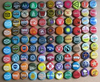 99 Mixed Different Mostly Usa Micro Craft Colorful Beer Bottle Caps