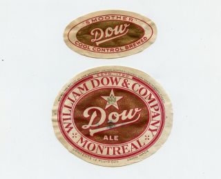 Canada Beer Label - William Dow 7 Company Dow Ale - Oval With Matching Neck Labe