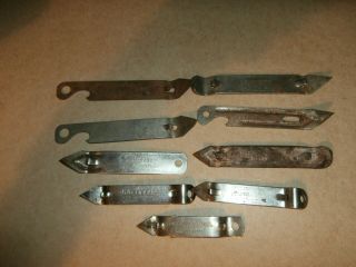 9 Vtg Can Bottle Openers Various Beer Makers.
