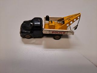 Tin Litho Police Tow Truck Friction Toy