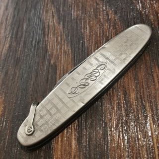 Miller Bros Knife Made In Usa Sterling Silver Watch Fob Vintage Folding Pocket