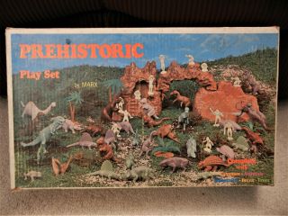 Marx Prehistoric Playset 3398 Box Only 2 Bags