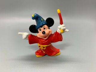 Vintage Walt Disney Productions Mickey Mouse Fantasia Wizard Pvc Figure Wizard