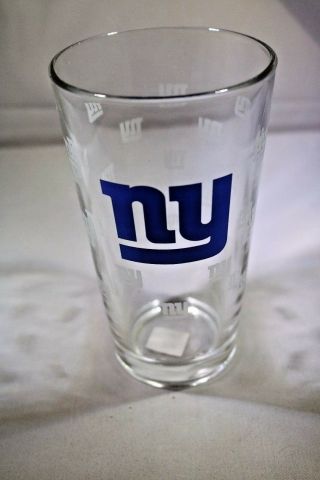 Ny York Giants Satin Etch 16oz Collector Pint Beer Glass