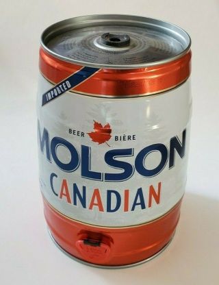 Giant 1 Gallon Molson Canadian 5 Liter Steel Keg Beer Can For Display In Mancave