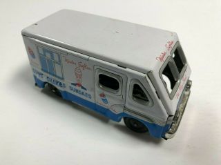 Vintage Mister Softee Ice Cream Truck Tin 1/43 Scale Made In Japan