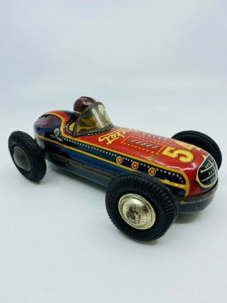 Vintage 54 Japan Rocket Racer Friction Tin Toy Race Indy Rat Rod Old School Car