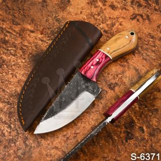 6371 | Hand Forged Handmade High Carbon Steel Fulltang Skinner Knife | W/sheath