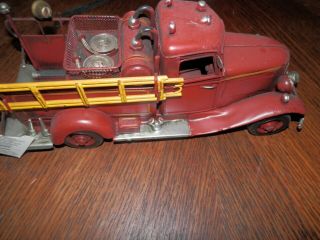 Fire Truck Tin Vintage Toy,  12 X 4 X 5 In.